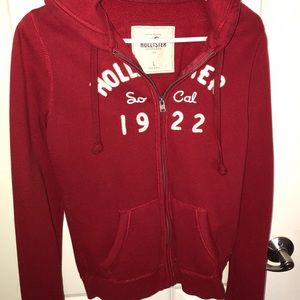 Red Hollister Zip hoodie